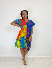Load image into Gallery viewer, Tracy Half & Half Drawstring Dress
