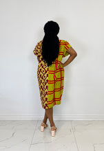 Load image into Gallery viewer, Tracy Half & Half Drawstring Dress