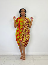 Load image into Gallery viewer, Tracy Half & Half Drawstring Dress